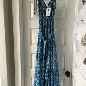 Advance Apparels Blue and Teal Floral Dress
